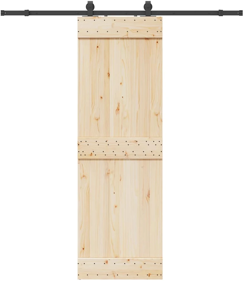 Stumdomų durų įrangos rinkinys, juodos sp., 200cm, plienas