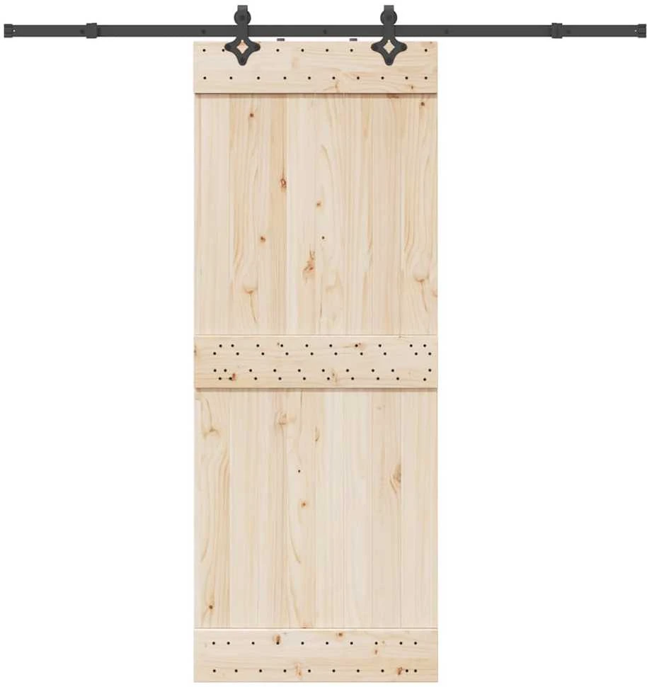 Stumdomų durų įrangos rinkinys, juodos sp., 213,5cm, plienas