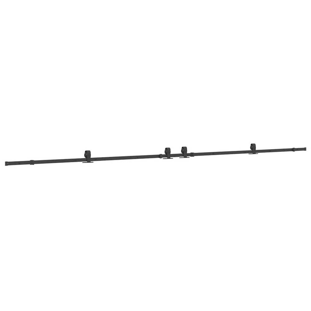 Stumdomų durų įrangos rinkinys, juodos sp., 427 cm, plienas