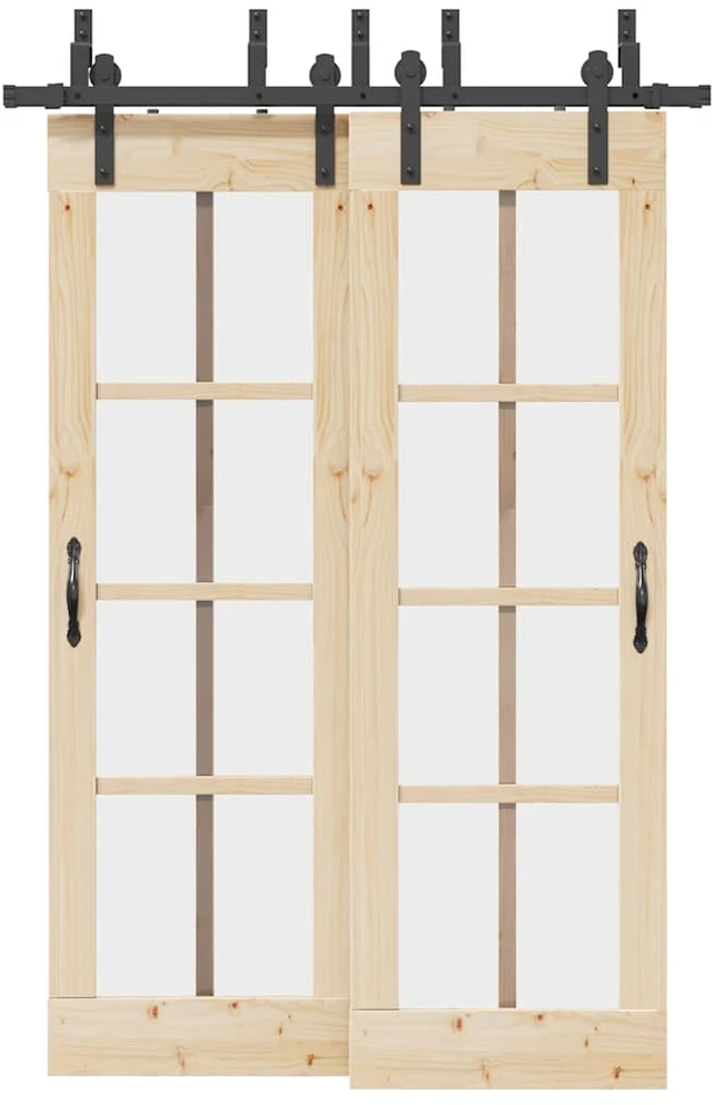 Stumdomų durų įrangos rinkinys, juodos sp., 152,5cm, plienas