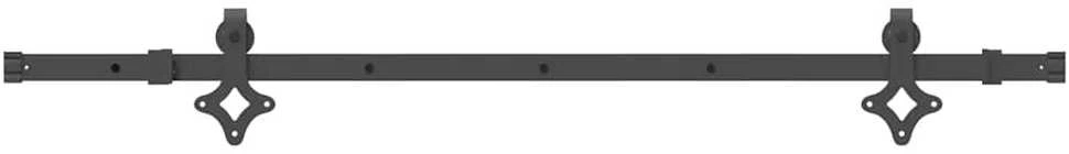 TV staliukas Stumdomų durų įrangos rinkinys, juodos sp., 152,5cm, plienas
