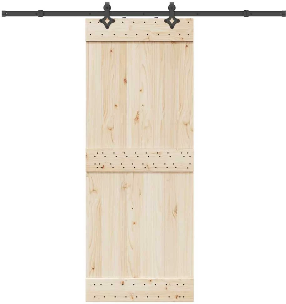 Stumdomų durų įrangos rinkinys, juodos sp., 213,5cm, plienas