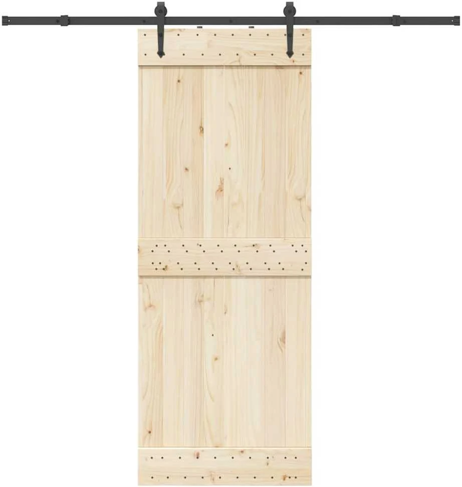Stumdomų durų įrangos rinkinys, juodos sp., 213,5cm, plienas