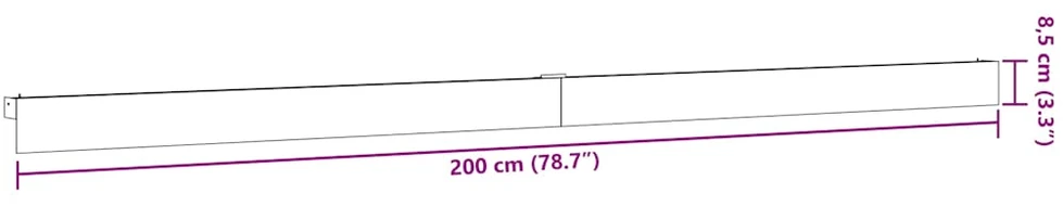 Stumdomų durų įrangos rinkinys, juodos sp., 200cm