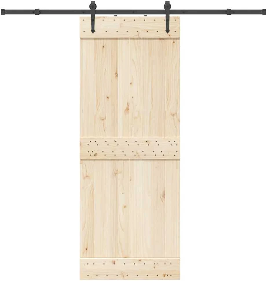 Stumdomų durų įrangos rinkinys, juodos sp., 213,5cm, plienas
