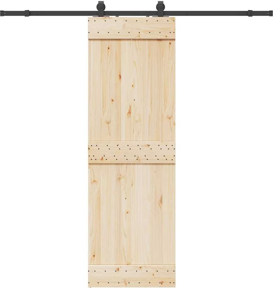 Stumdomų durų įrangos rinkinys, juodos sp., 213cm, plienas