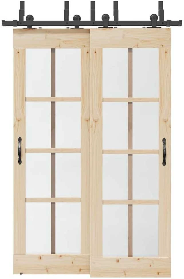 Stumdomų durų įrangos rinkinys, juodos sp., 152,5cm, plienas
