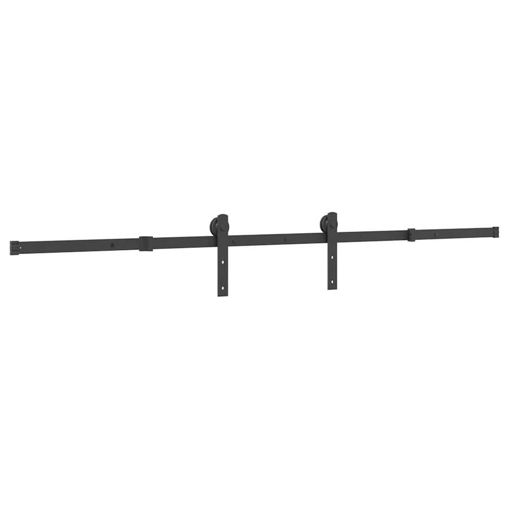 Stumdomų durų įrangos rinkinys, juodos sp., 213,5cm, plienas