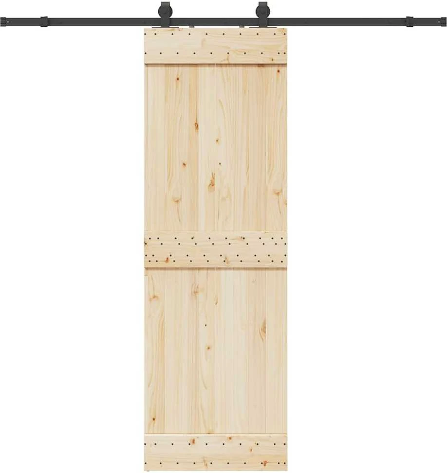 Stumdomų durų įrangos rinkinys, juodos sp., 213cm, plienas