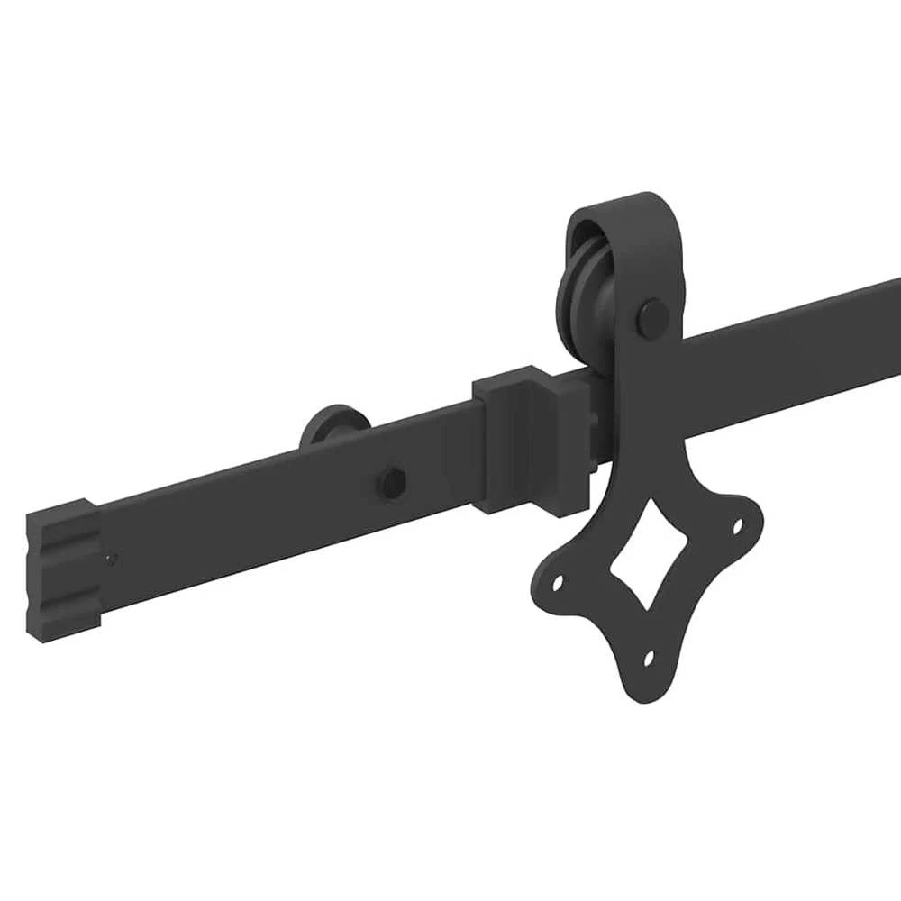 TV staliukas Stumdomų durų įrangos rinkinys, juodos sp., 152,5cm, plienas