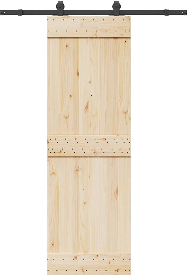 Stumdomų durų įrangos rinkinys, juodos sp., 152,5cm, plienas