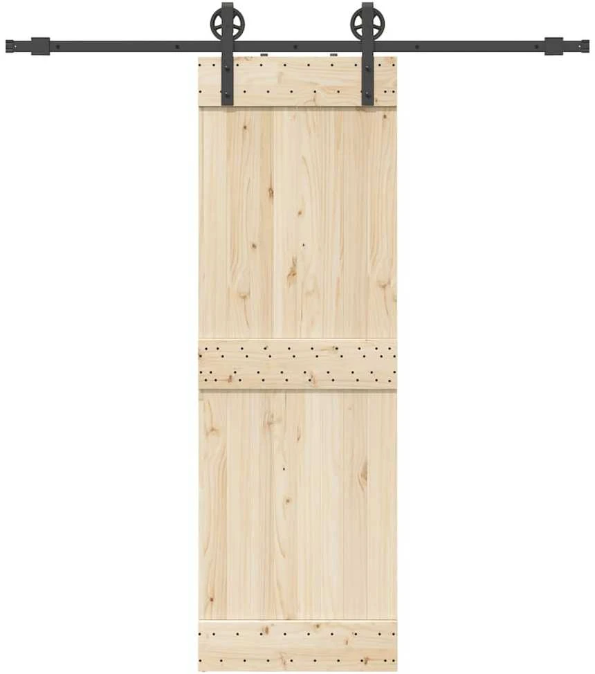 Stumdomų durų įrangos rinkinys, juodos sp., 200cm, plienas