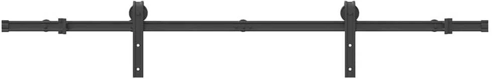 Stumdomų durų įrangos rinkinys, juodos spalvos, 183cm, plienas