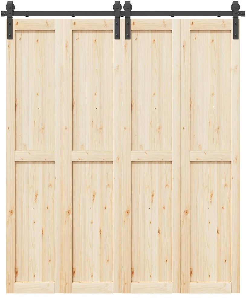 Stumdomų durų įrangos rinkinys, juodos spalvos, 183cm, plienas