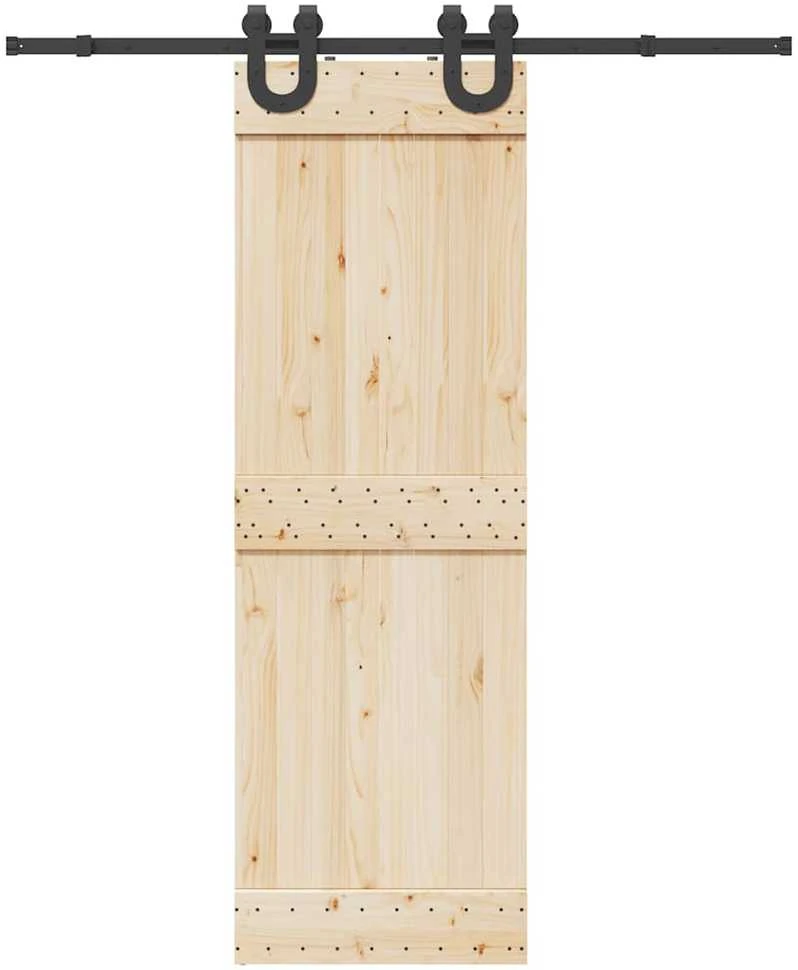 Stumdomų durų įrangos rinkinys, juodos spalvos, 183cm, plienas