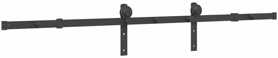 Stumdomų durų įrangos rinkinys, juodos spalvos, 183cm, plienas