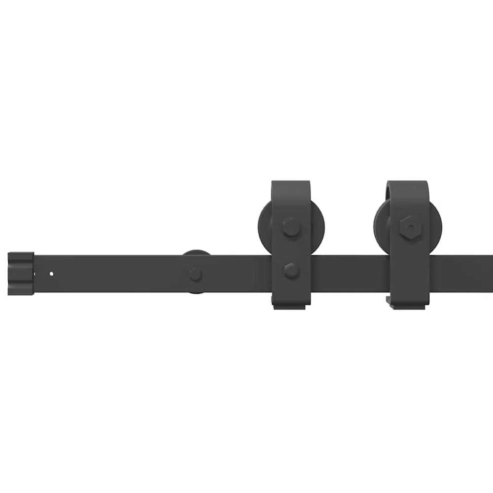 Stumdomų durų įrangos rinkinys, juodos spalvos, 183cm, plienas