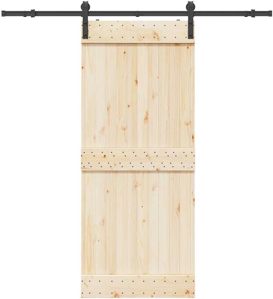 Stumdomų durų įrangos rinkinys, juodos spalvos, 183cm, plienas