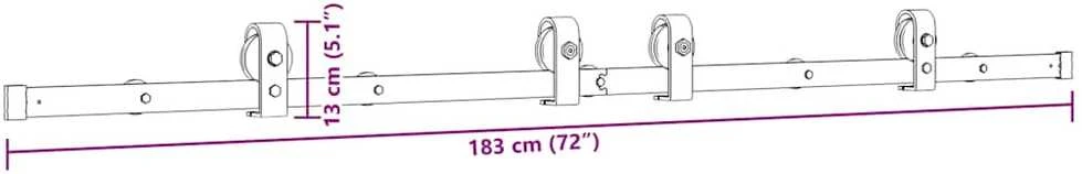 Stumdomų durų įrangos rinkinys, juodos spalvos, 183cm, plienas