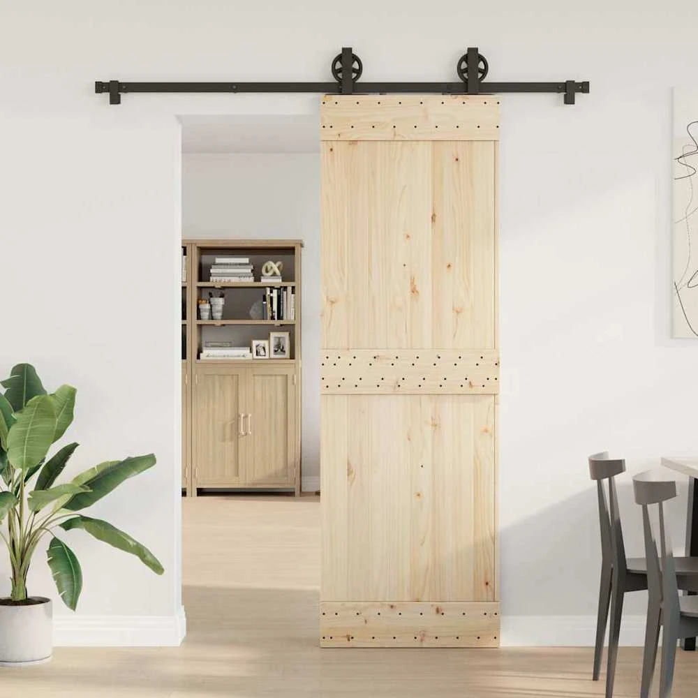 Stumdomų durų įrangos rinkinys, juodos spalvos, 183cm, plienas