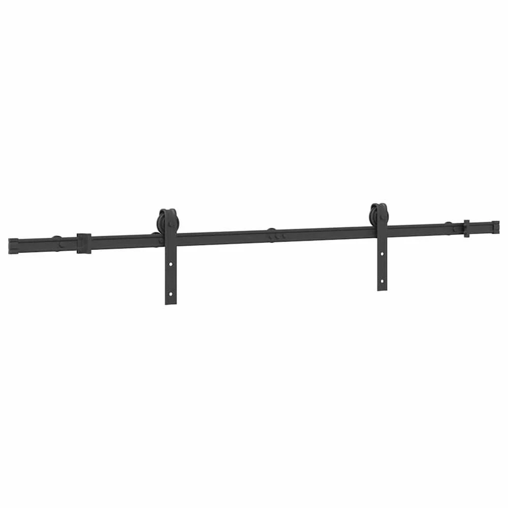 Stumdomų durų įrangos rinkinys, juodos spalvos, 183cm, plienas