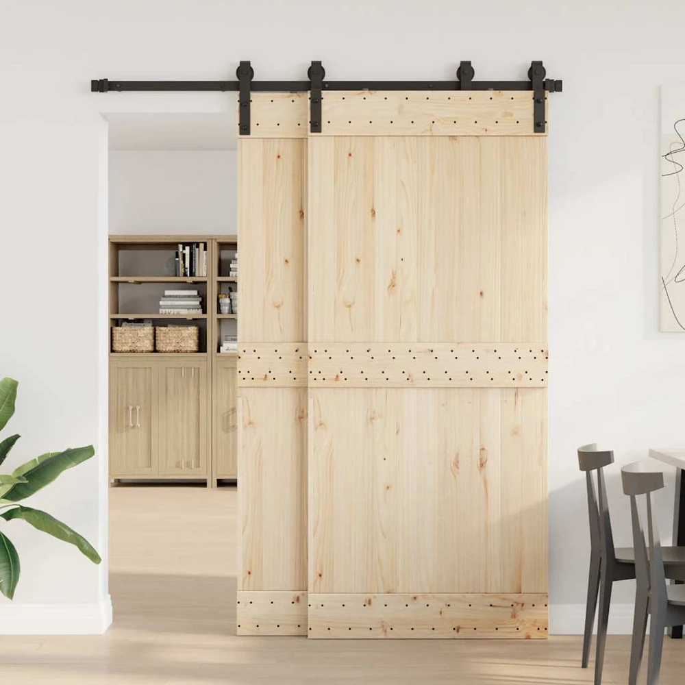 Stumdomų durų įrangos rinkinys, juodos spalvos, 183cm, plienas