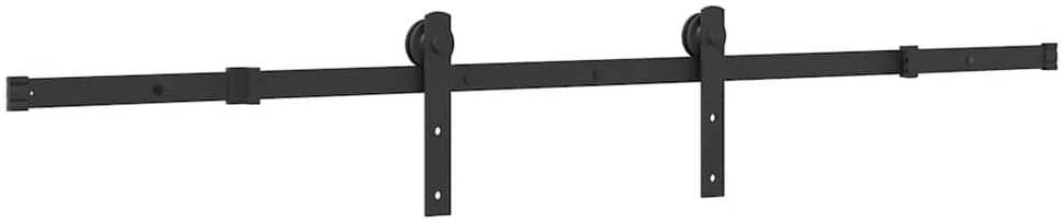 Stumdomų durų įrangos rinkinys, juodos spalvos, 183cm, plienas