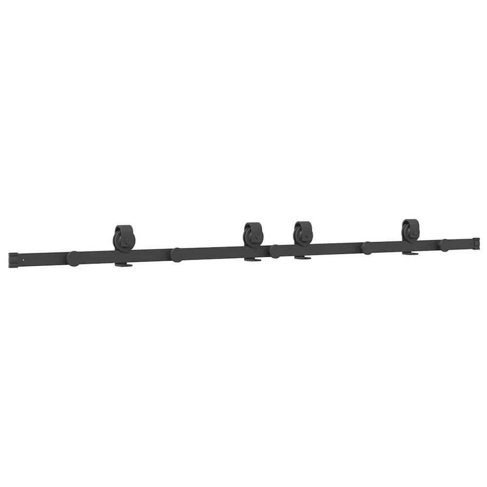 Stumdomų durų įrangos rinkinys, juodos spalvos, 183cm, plienas