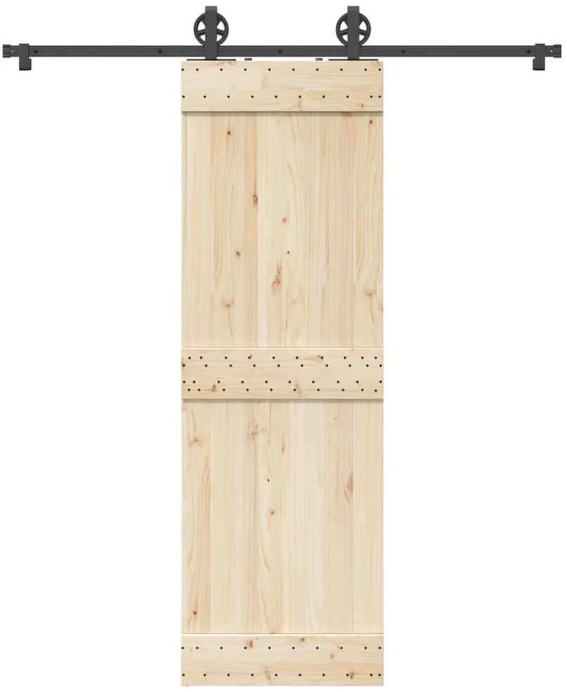 Stumdomų durų įrangos rinkinys, juodos spalvos, 183cm, plienas