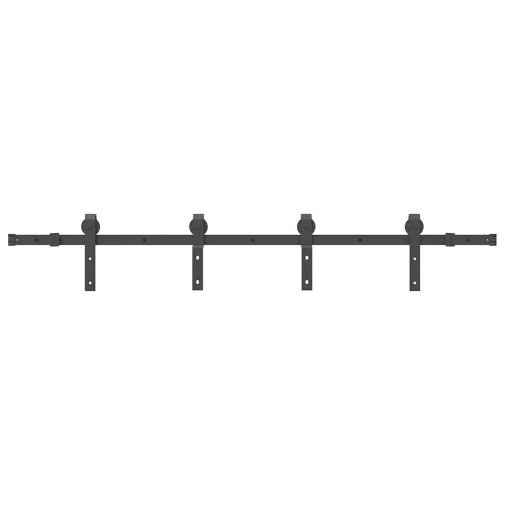 Stumdomų durų įrangos rinkinys, juodos spalvos, 183cm, plienas