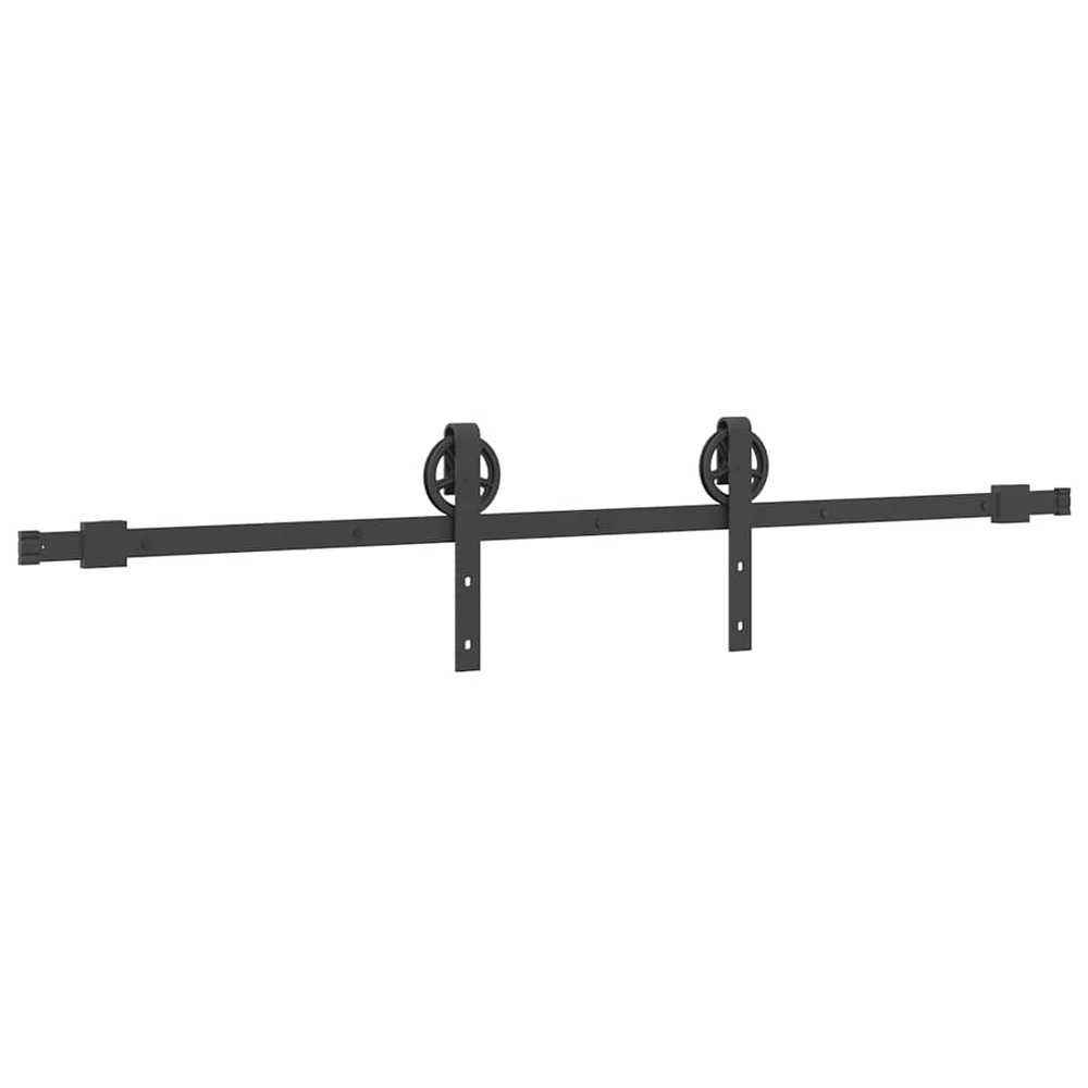 Stumdomų durų įrangos rinkinys, juodos spalvos, 183cm, plienas