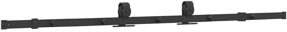 Stumdomų durų įrangos rinkinys, juodos spalvos, 183cm, plienas
