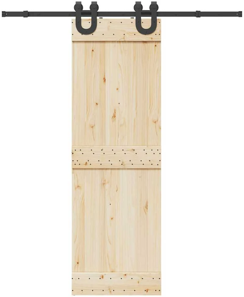 Stumdomų durų įrangos rinkinys, juodos spalvos, 183cm, plienas