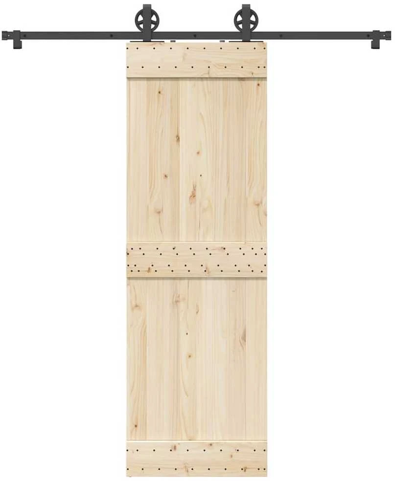 Stumdomų durų įrangos rinkinys, juodos spalvos, 183cm, plienas