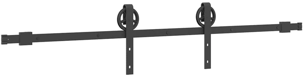 Stumdomų durų įrangos rinkinys, juodos spalvos, 183cm, plienas