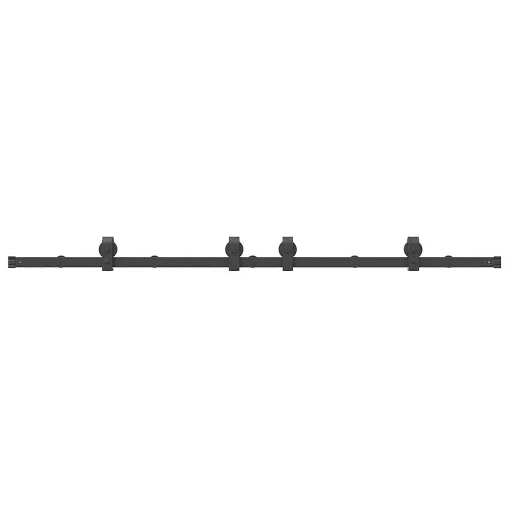 Stumdomų durų įrangos rinkinys, juodos spalvos, 183cm, plienas