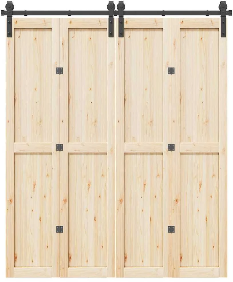 Stumdomų durų įrangos rinkinys, juodos spalvos, 183cm, plienas