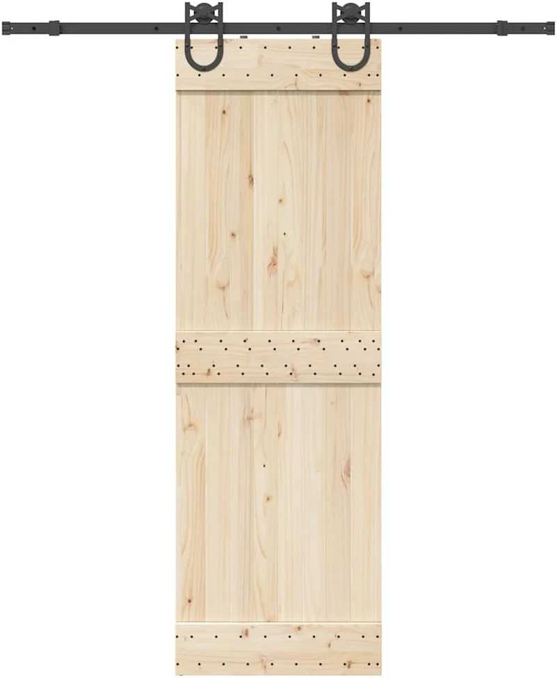 Stumdomų durų įrangos rinkinys, juodos spalvos, 183cm, plienas