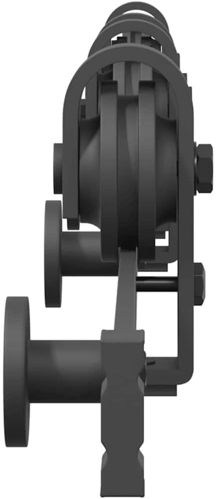 Stumdomų durų įrangos rinkinys, juodos spalvos, 183cm, plienas