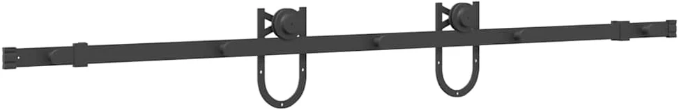 Stumdomų durų įrangos rinkinys, juodos spalvos, 183cm, plienas