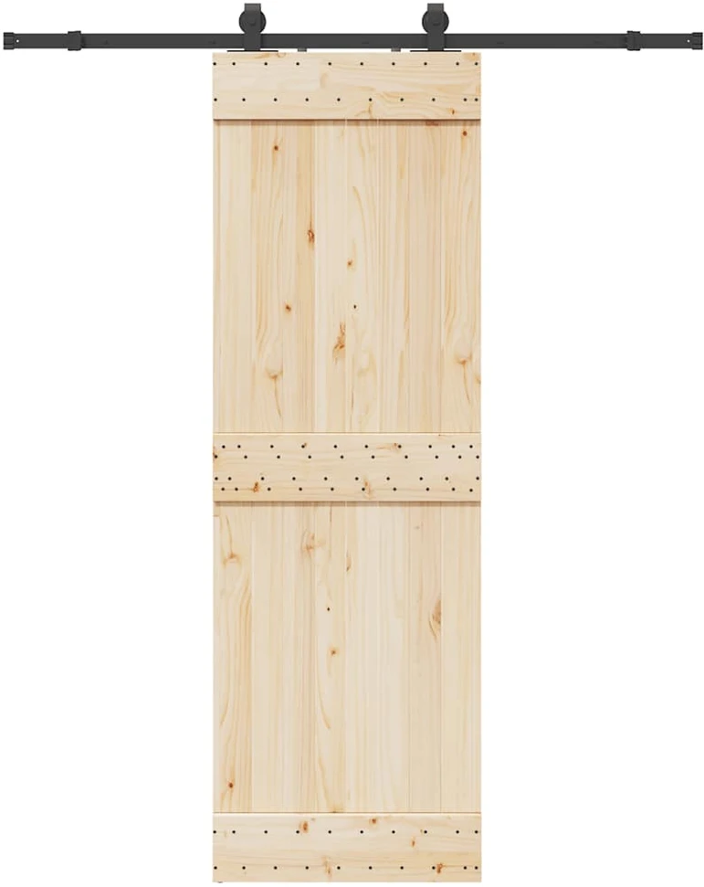 Stumdomų durų įrangos rinkinys, juodos spalvos, 183cm, plienas