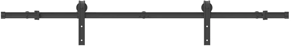 Stumdomų durų įrangos rinkinys, juodos spalvos, 183cm, plienas