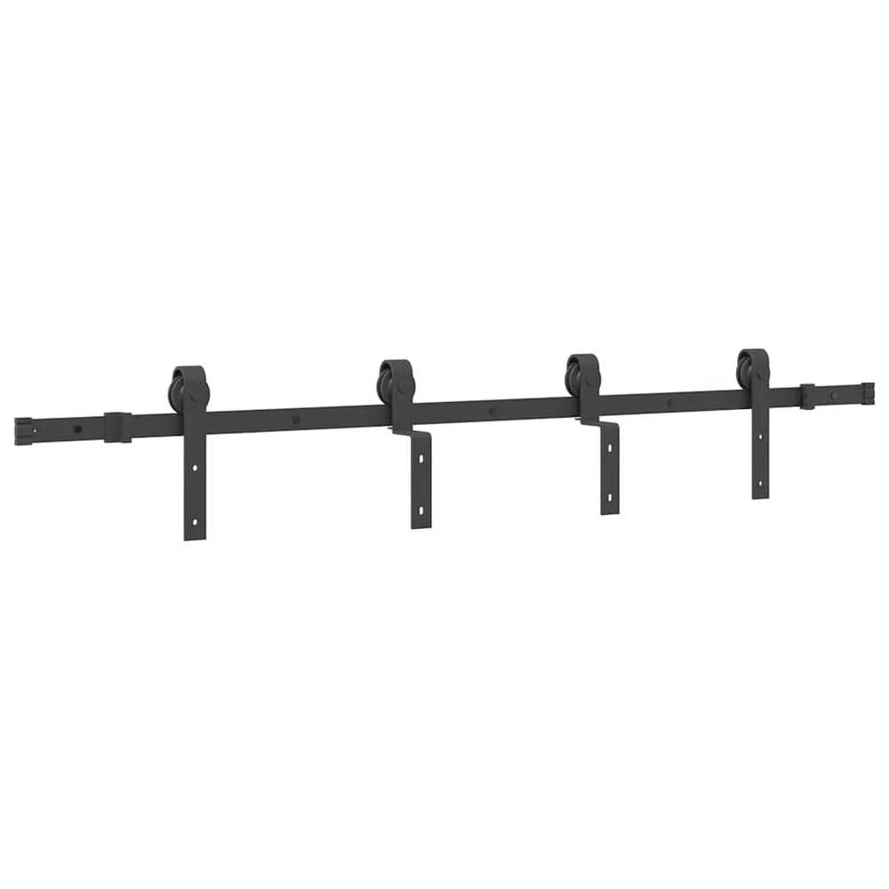 Stumdomų durų įrangos rinkinys, juodos spalvos, 183cm, plienas