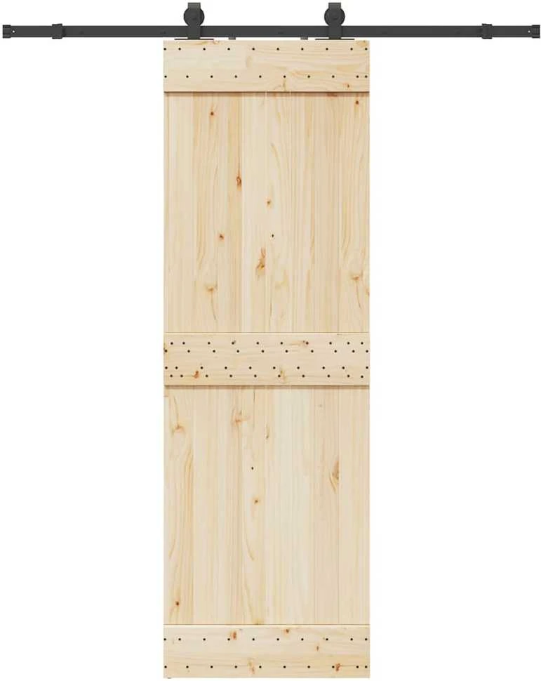 Stumdomų durų įrangos rinkinys, juodos spalvos, 183cm, plienas
