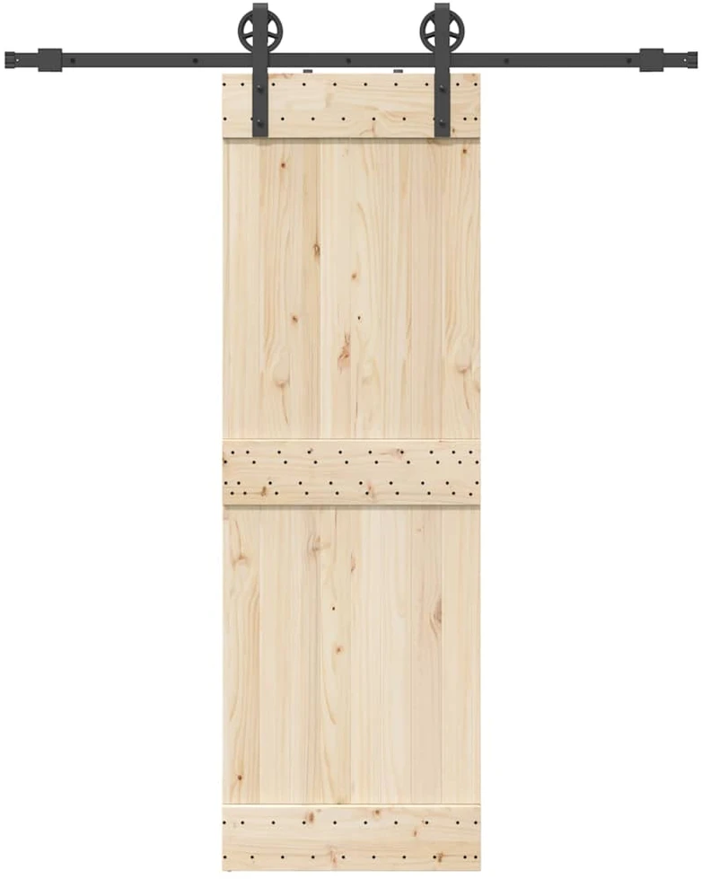 Stumdomų durų įrangos rinkinys, juodos spalvos, 183cm, plienas