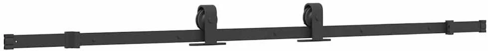 Stumdomų durų įrangos rinkinys, juodos spalvos, 183cm, plienas