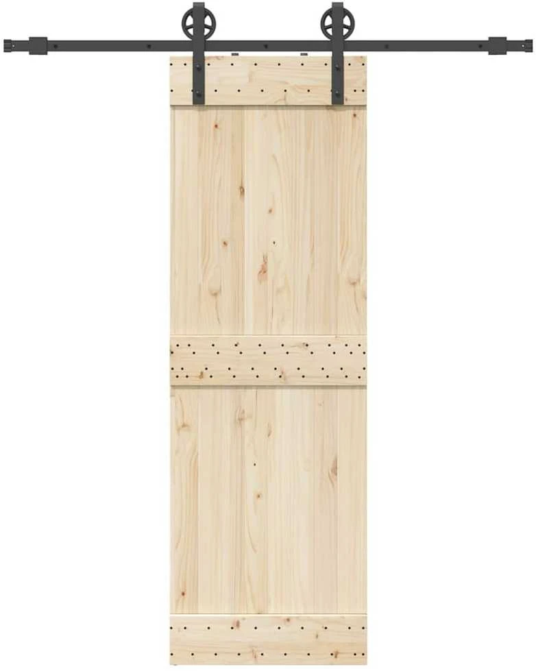 Stumdomų durų įrangos rinkinys, juodos spalvos, 183cm, plienas