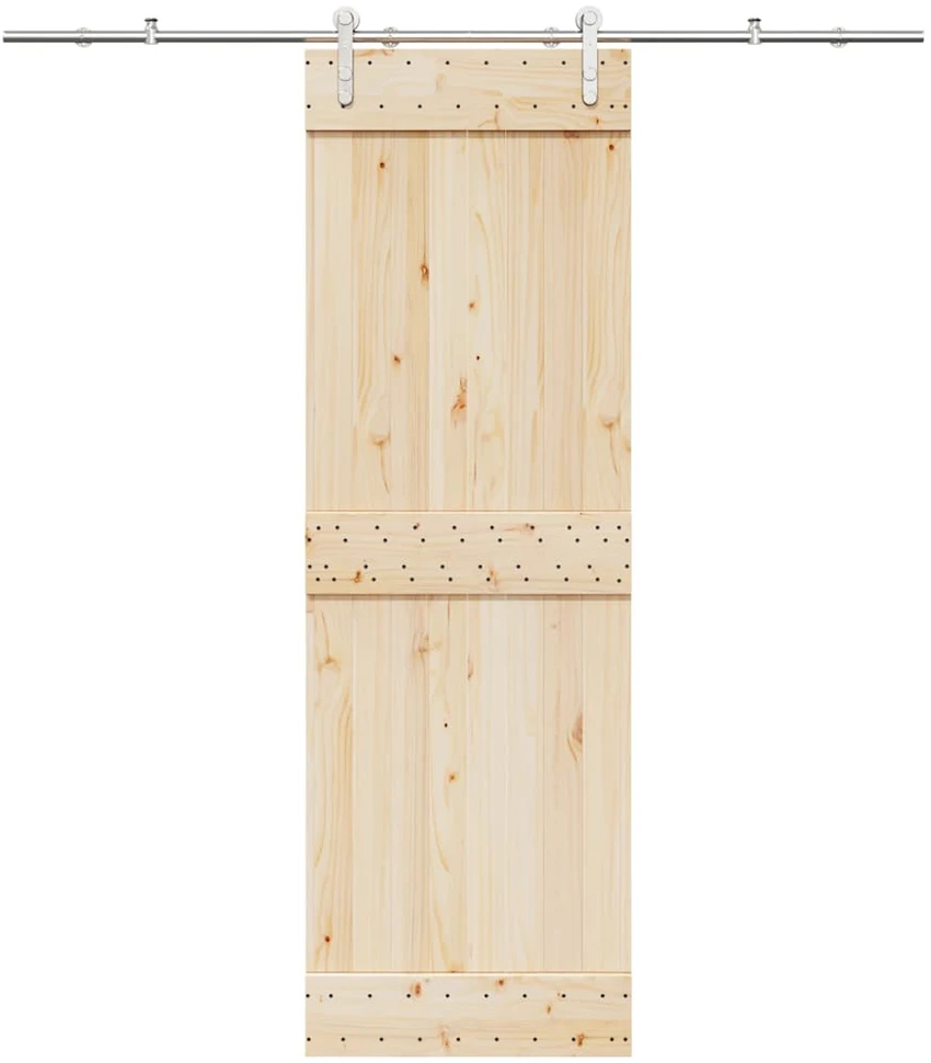Stumdomų durų įrangos rinkinys, sidabr., 200cm, nerūd. plien.