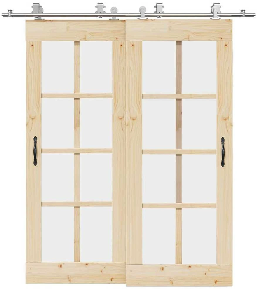 Stumdomų durų įrangos rinkinys, sidabr., 200cm, nerūd. plien.
