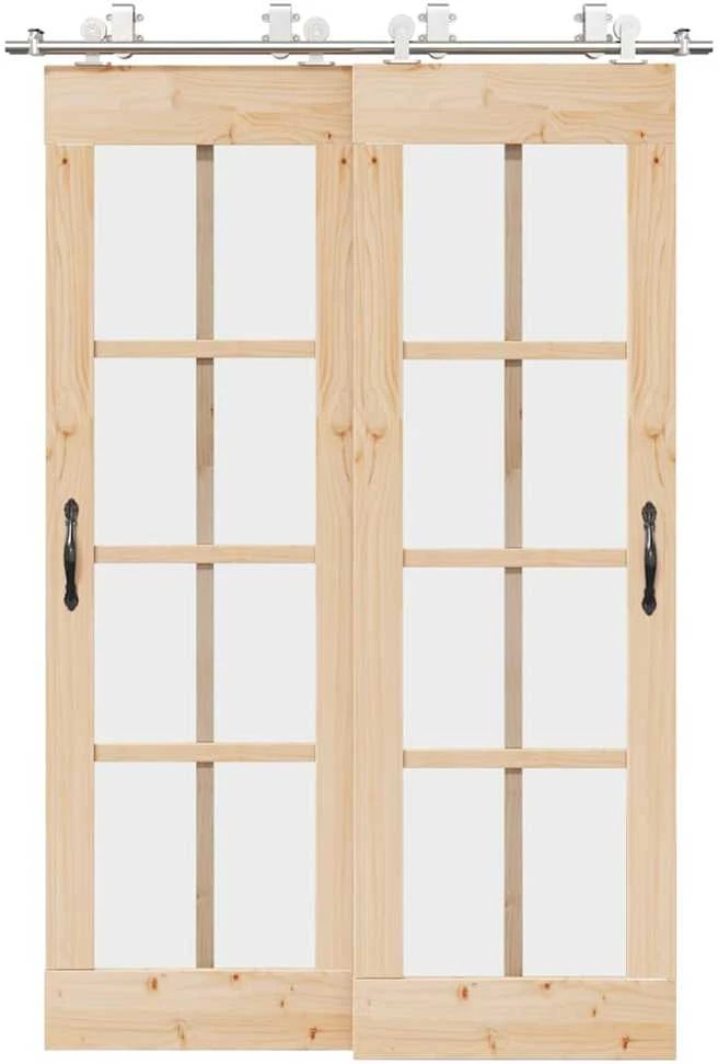 Stumdomų durų įrangos rinkinys, sidabr., 183cm, nerūd. plien.